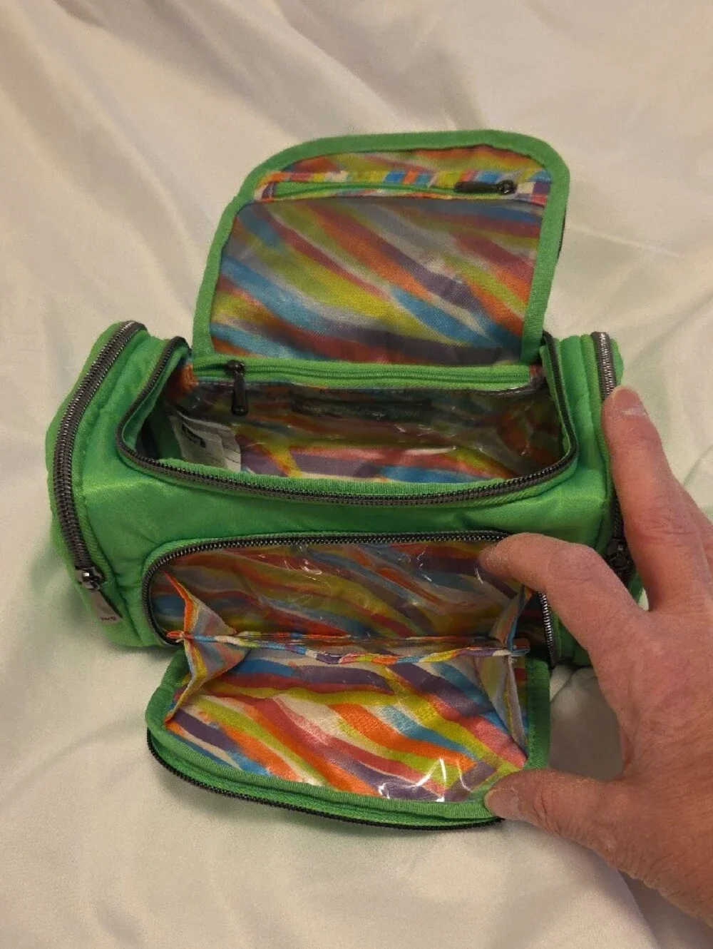 lug Quilted Lime Green Cosmetic Case